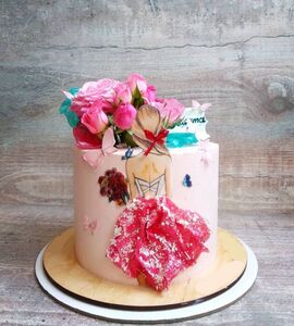 Торт розовый для девочки №142813