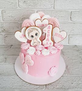 Торт розовый для девочки №142818
