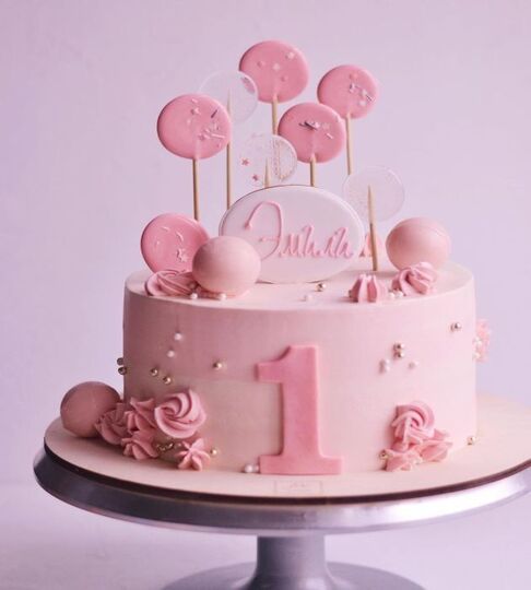 Торт розовый для девочки №142825