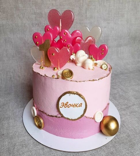 Торт розовый для девочки Эвочке №142833