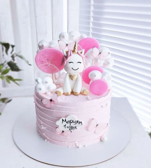 Торт розовый для девочки №142836