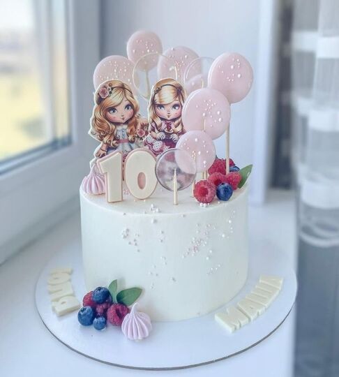 Торт для девочек двойняшек №490164