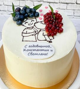Торты на годовщину 19 лет (Гранатовую свадьбу): фото и цены - недорого купить в Москве