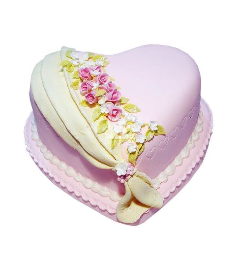 Торт Сердце с цветами