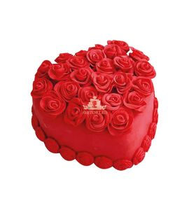 Торт Красное сердце с розами