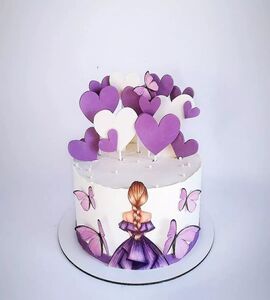 Торт бело-фиолетовый №147201