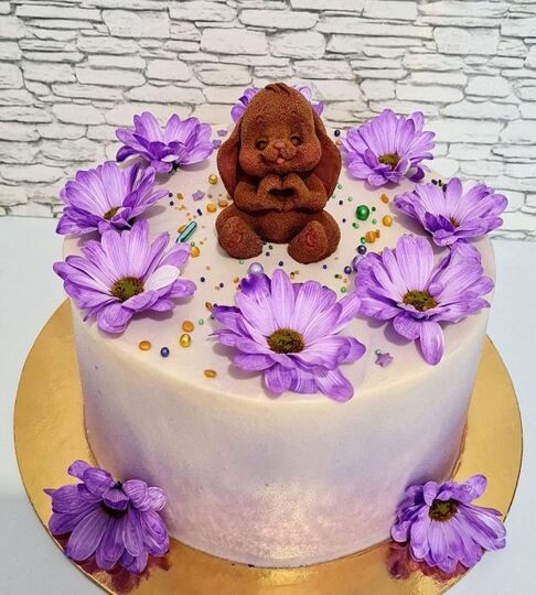 Торт бело-фиолетовый №147235