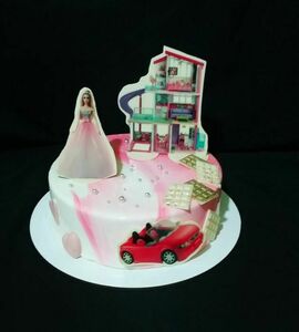 Торт с Барби домиком и машиной №485419