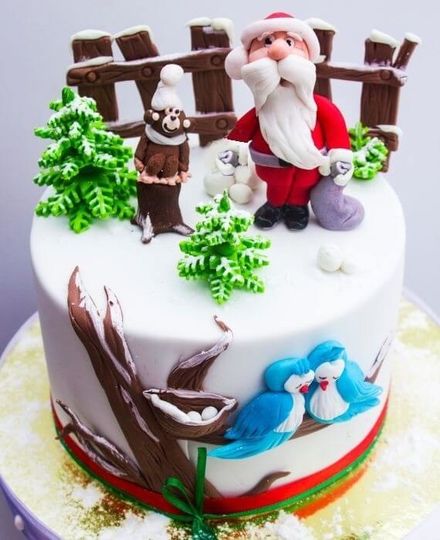 Торт с Дедом Морозом и обезьянкой