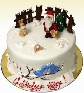Торт с Дедом Морозом и зайками