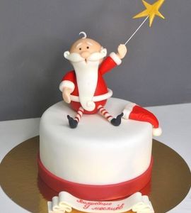 Торт с Дедом Морозом и звездой