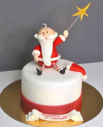 Торт с Дедом Морозом и звездой
