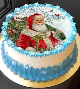 Торт с Дедом Морозом пищевая печать