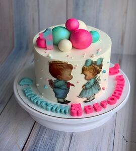 Торт двойняшкам мальчику и девочке №490182