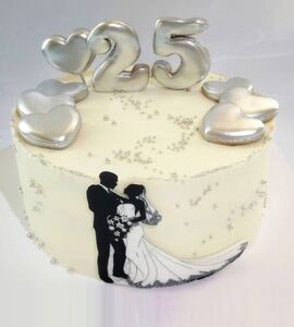 Торт на 25 лет свадьбы №193136