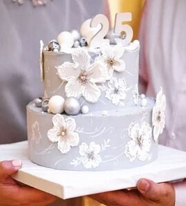 Торт на Серебряную свадьбу №193159