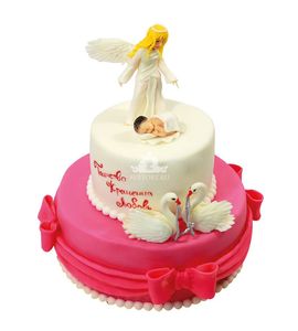Торт На крестины с ангелом