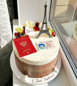 Торт с Эйфелевой башней и паспортом №128015