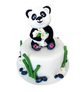 Торт Панда с цветами №3908
