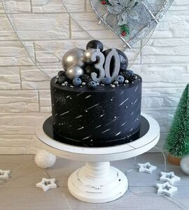 Торт черный с серебром №186012