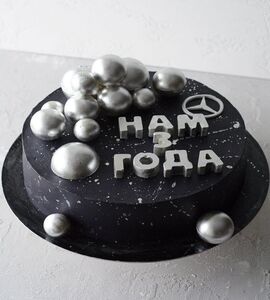 Торт черный с серебром №186025