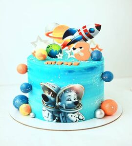 Торт на 3 года мальчику космос планеты №235711