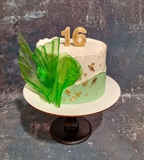 Торт зеленый девочке на 16 лет №151606