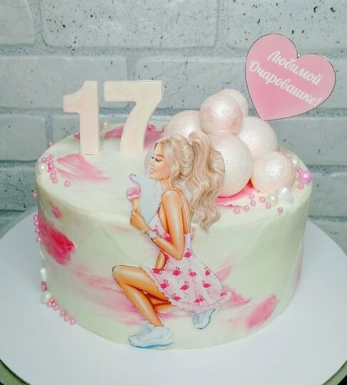 Торт на 17 лет девушке с шарами №236730