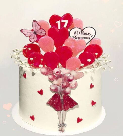Торт на 17 лет девушке без мастики №236740