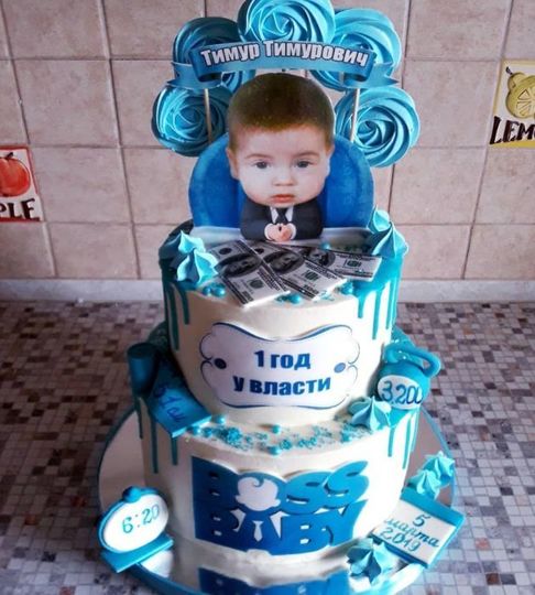 Торт на 1 год мальчику с фото №212134