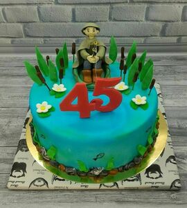 Торт на 45 лет мужчине рыбалка №475909