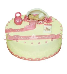 Торт Новорожденной девочке с рождением №5545