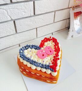 Торт сердце на 66 лет женщине №110225