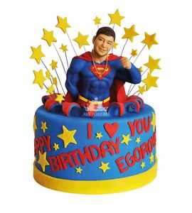 Торт Супермен со звездами