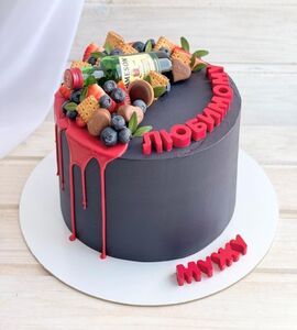 Торт черный с ягодами №186117