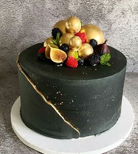Торт черный с ягодами №186118