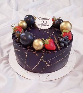 Торт черный с ягодами №186124