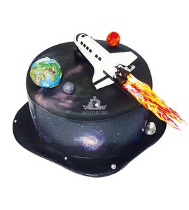 Торт Земля и космический корабль №5905