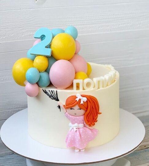 Торт девочка с шарами №134301