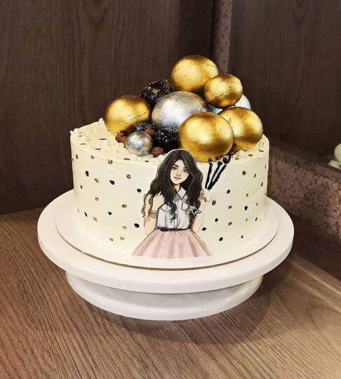 Торт девочка с шарами №134322