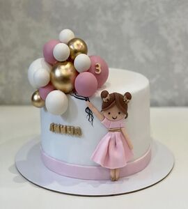 Торт девочка с шарами №134326