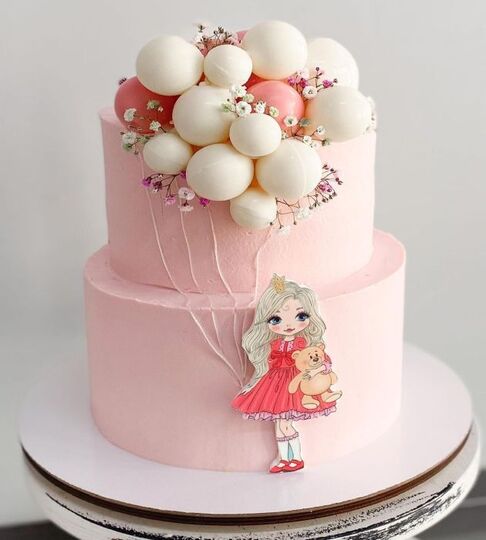 Торт девочка с шарами №134330