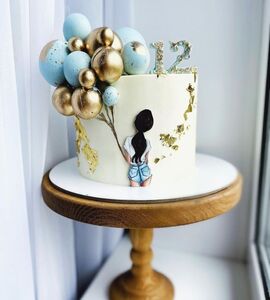 Торт девочка с шарами №134334