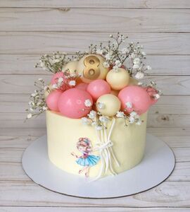Торт девочка с шарами №134335