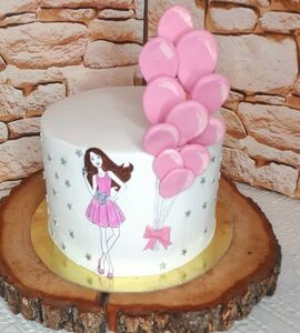Торт девочка с шарами №134356