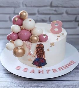 Торт девочка с шарами №134358