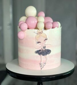 Торт девочка с шарами №134366