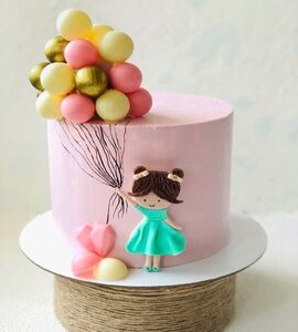 Торт девочка с шарами №134367