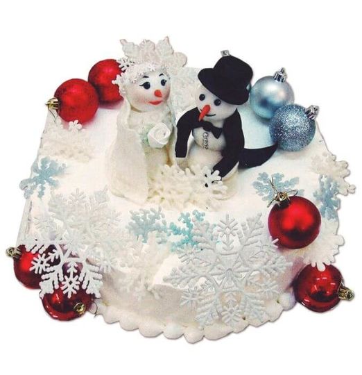 Торт свадьба снеговиков