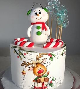 Торт веселый снеговик